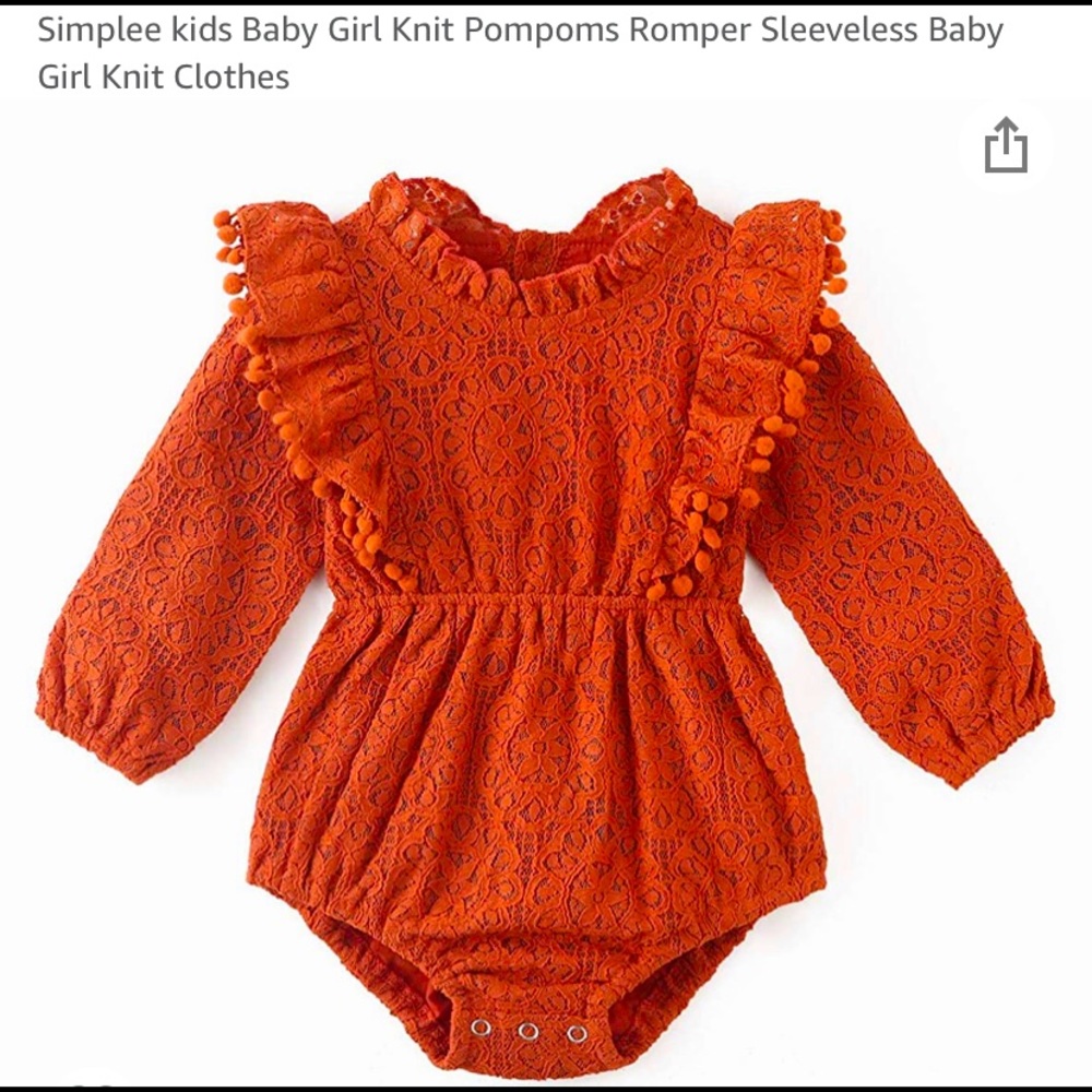Simplee Kids knit Romper. Burnt orange.